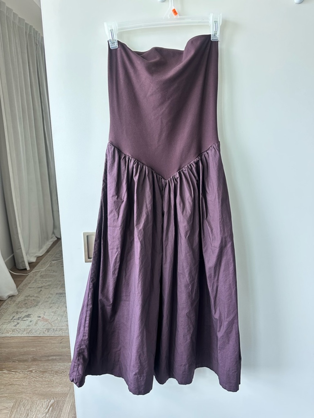 A New Day Strapless Midi Dress in Plum